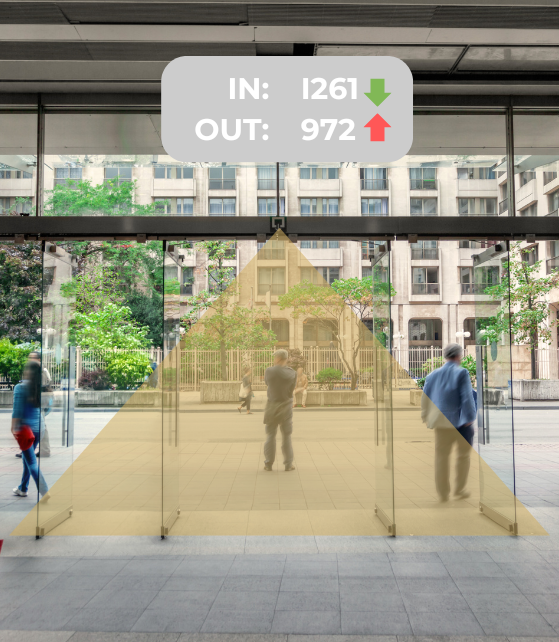 Visitor counting with the 3D Stereo sensor above the entrance