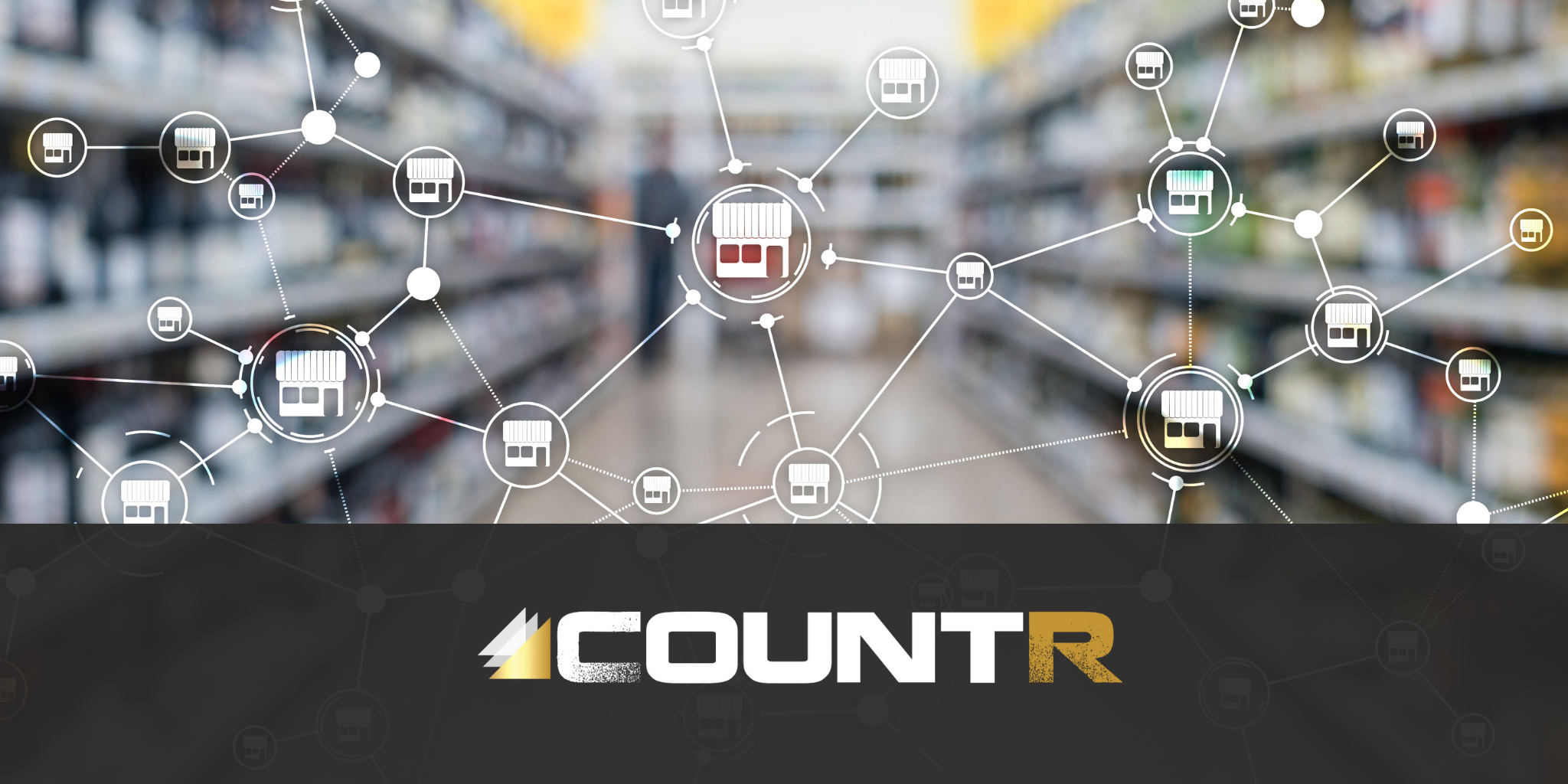 Visual representation of CountR in-store analytics connecting multiple retail stores